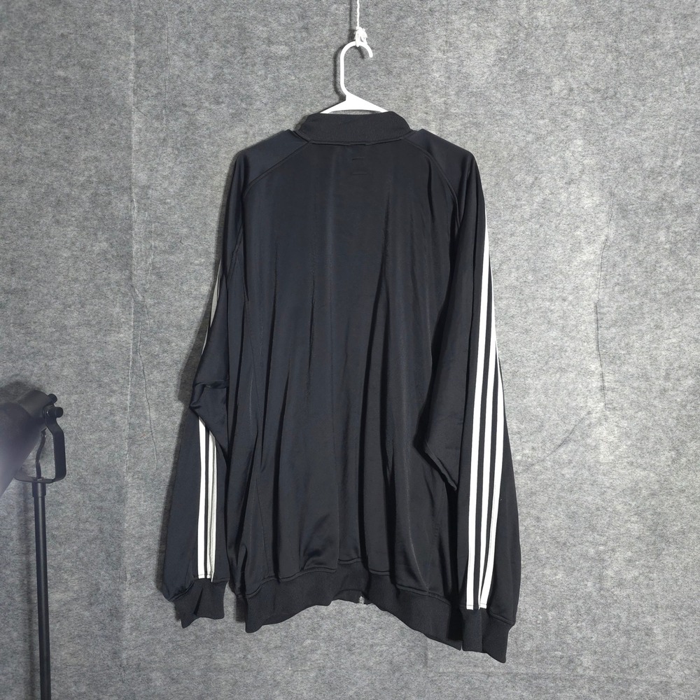 Adidas Originals Track Jacket Mens XLT Black Trefoil 3-Stripe Full Zip AGC 002 - Picture 2 of 14